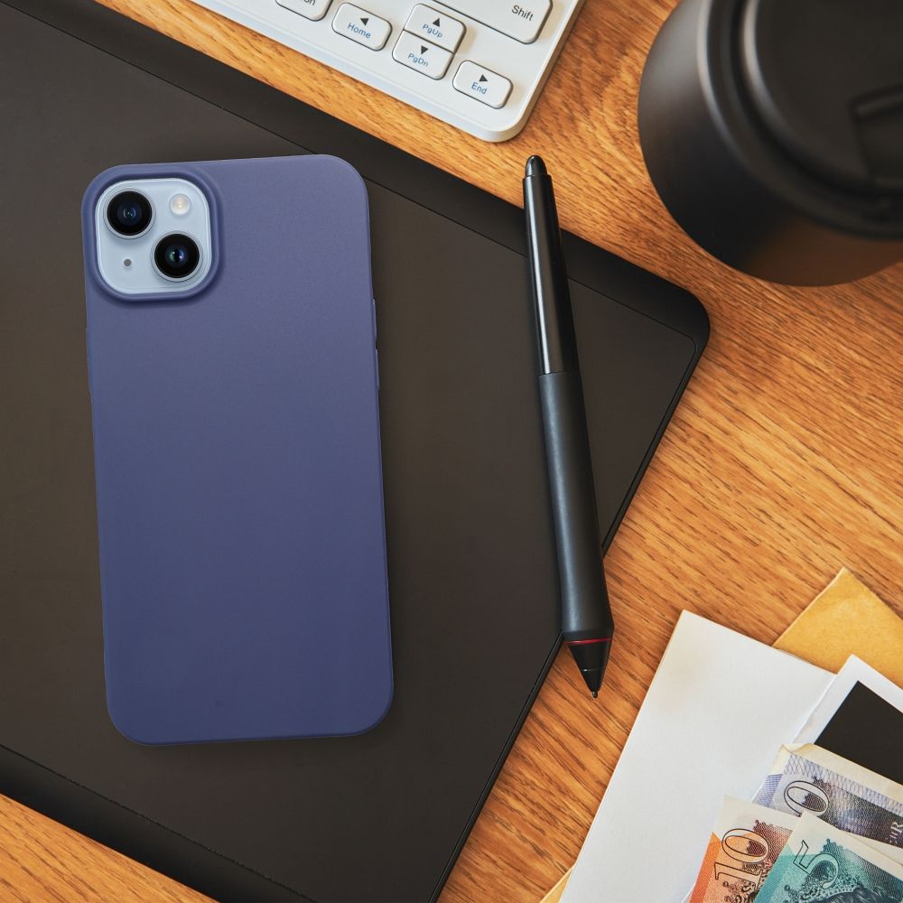 Aizsargvāciņš iPhone 15 Pro – MATT, zils — attēls 4