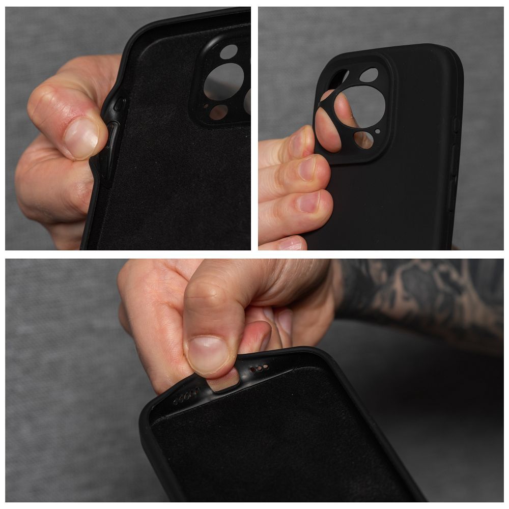 Aizsargvāciņš iPhone 12 – SILICONE 2mm, melns — attēls 4