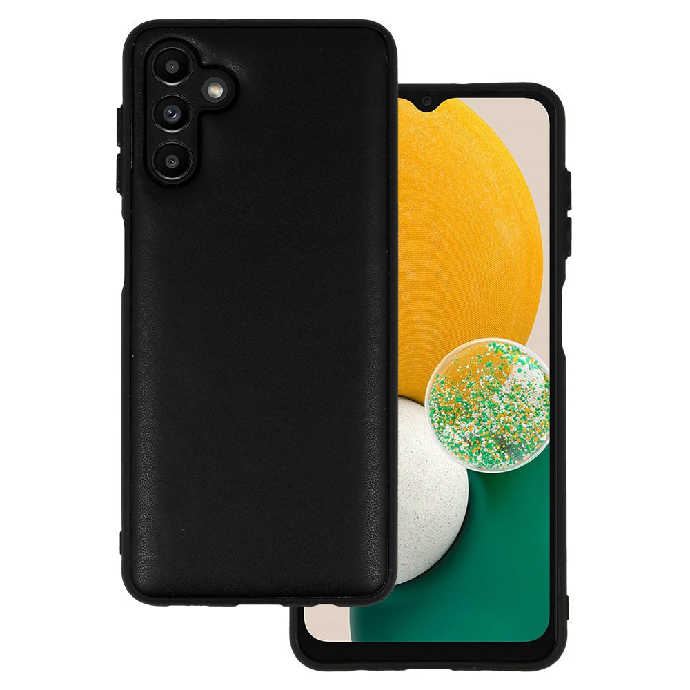 Sērijas ilustrācija: Leather 3D aizsargvāciņš iPhone 14 Pro, melns, dizains Nr. 1