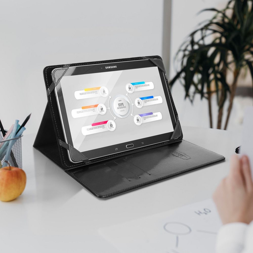 Aizsargvāciņš tablets 8" – Blun universal (UNT), melns — attēls 2
