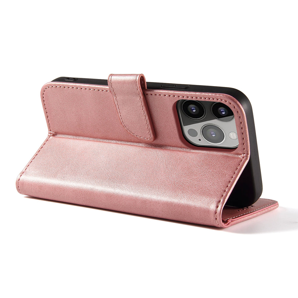 Aizsargvāciņš iPhone 15 Pro Magnet Case – Wallet with Stand, rozā — attēls 3