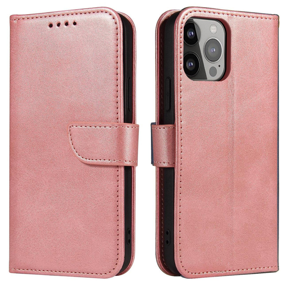 Aizsargvāciņš iPhone 15 Plus Magnet Case – Wallet with Stand, rozā