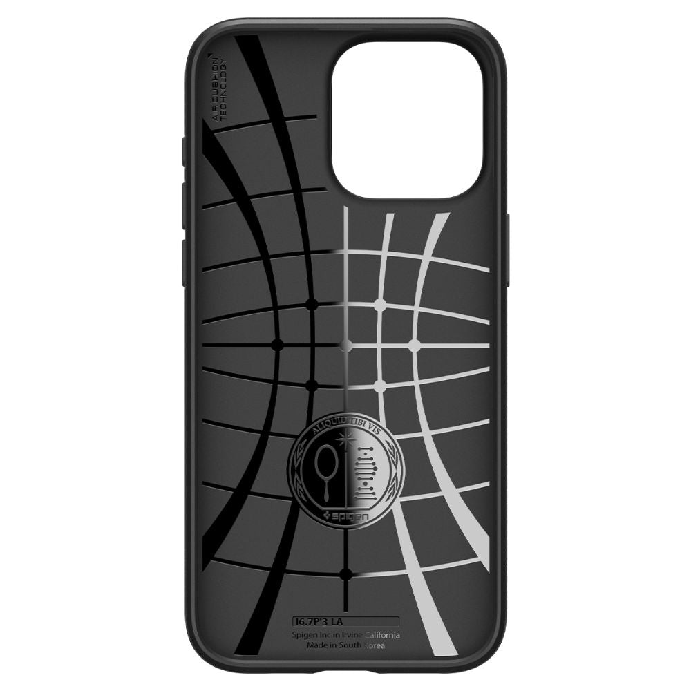 Aizsargvāciņš iPhone 15 Pro Case – Spigen Liquid Air, matēti melns — attēls 4
