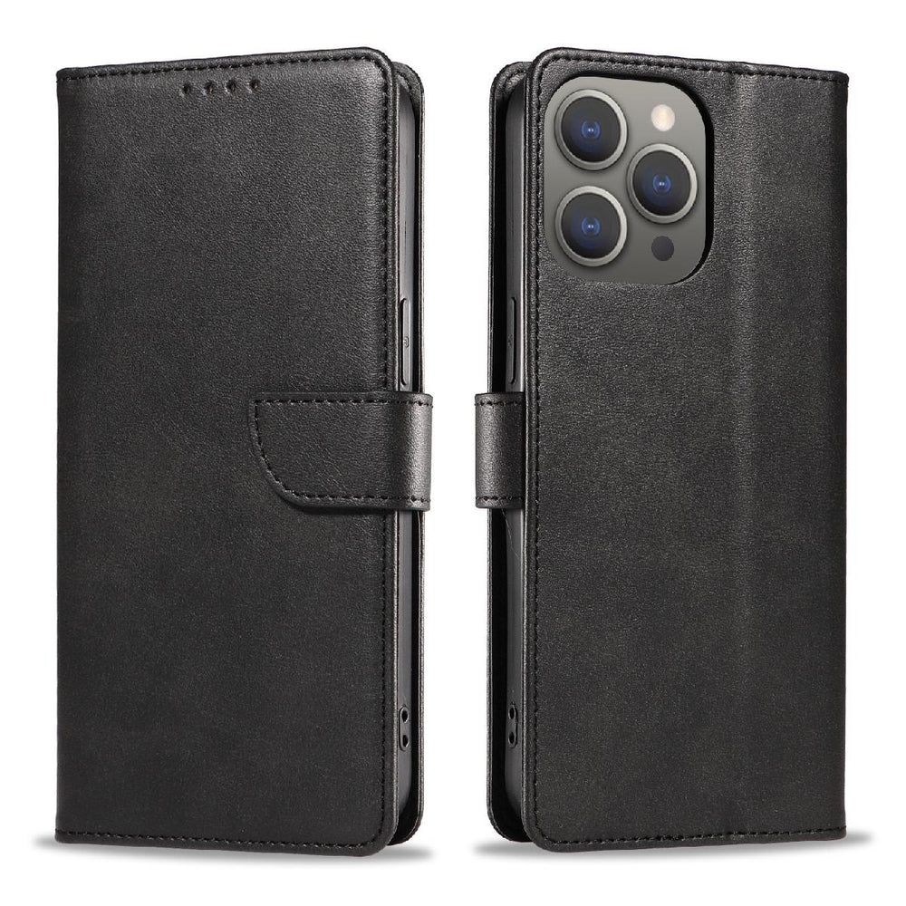 Aizsargvāciņš iPhone 16 Pro Max – Leather, melns — attēls 2