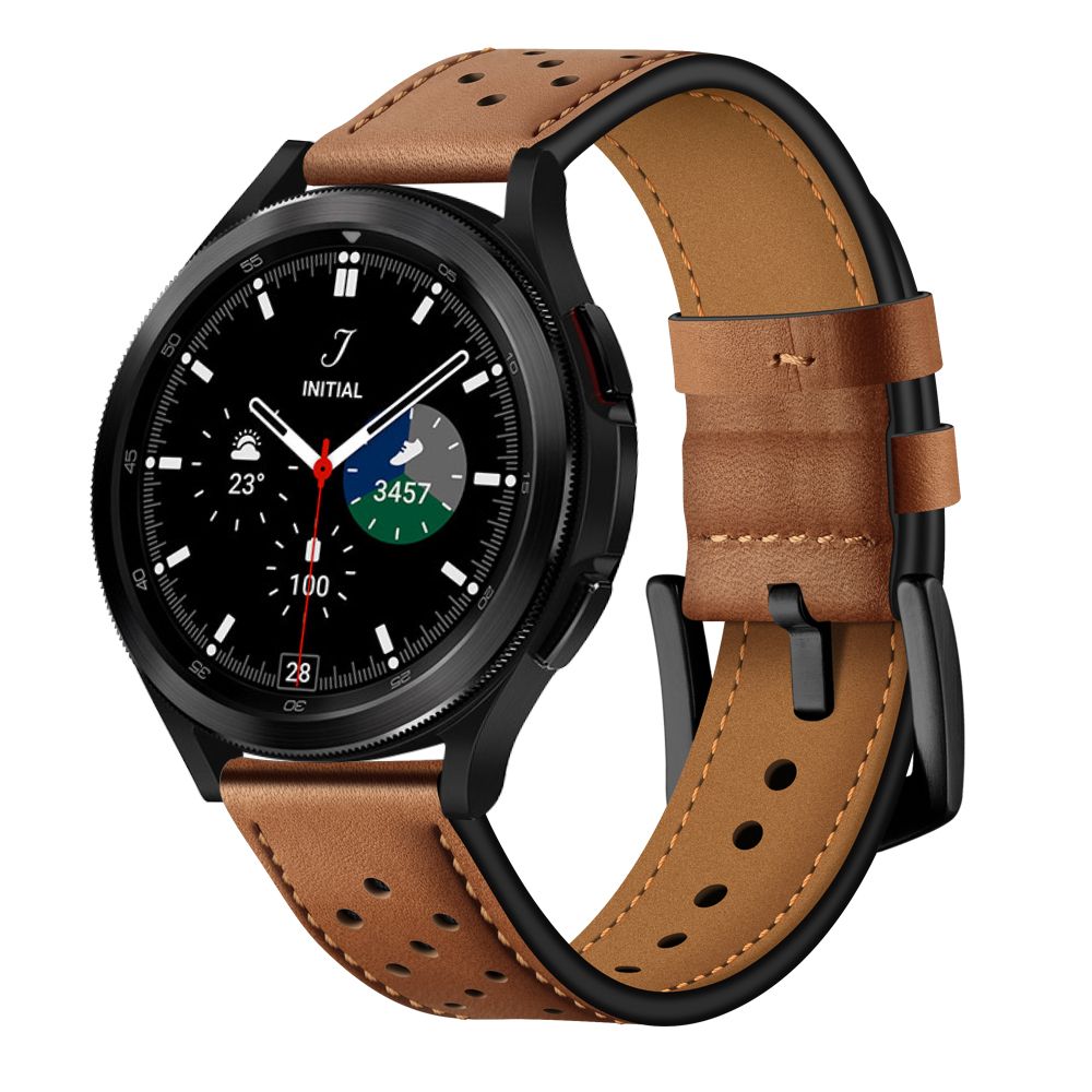 Viedpulksteņa siksniņa Tech-Protect Leather Strap for Samsung Galaxy Watch 4 / 5 / 5 Pro / 6 / 7 / FE - Brown