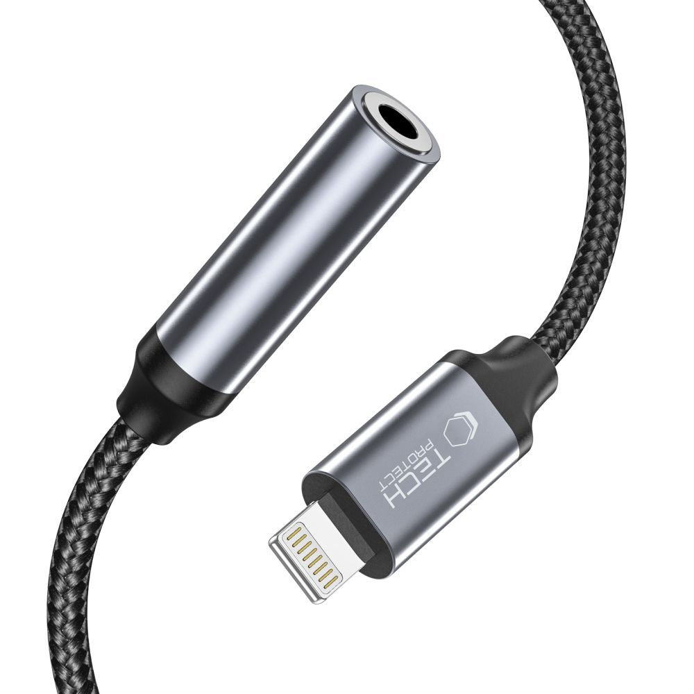 Adapteris Tech-Protect UltraBoost Lightning / 3.5mm mini jack adapter - black