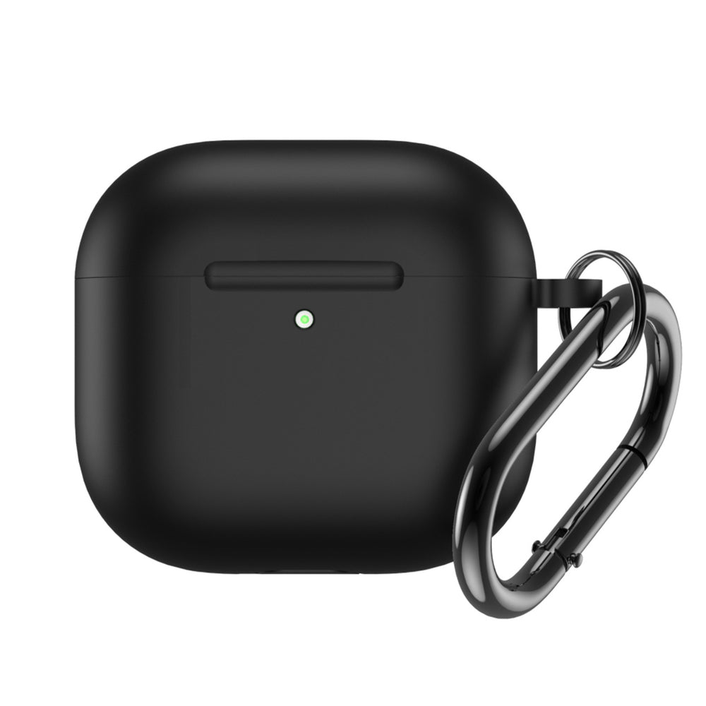 Silikona futrālis ar karabīni AirPods 4, melns — 1