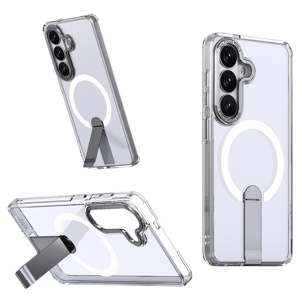 Aizsargvāciņš Samsung Galaxy A57 with Stand, – Hybrid Armor X Compatible with MagSafe, caurspīdīgs