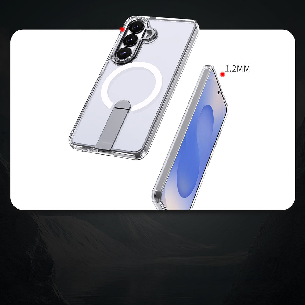 Aizsargvāciņš Samsung Galaxy A57 with Stand, – Hybrid Armor X Compatible with MagSafe, caurspīdīgs — attēls 3