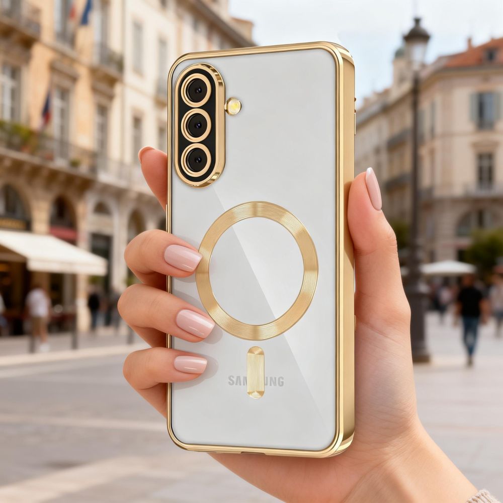Aizsargvāciņš Samsung Galaxy A37 5G - Transparent – Tech-Protect MagFlex MagSafe, zelta — attēls 3