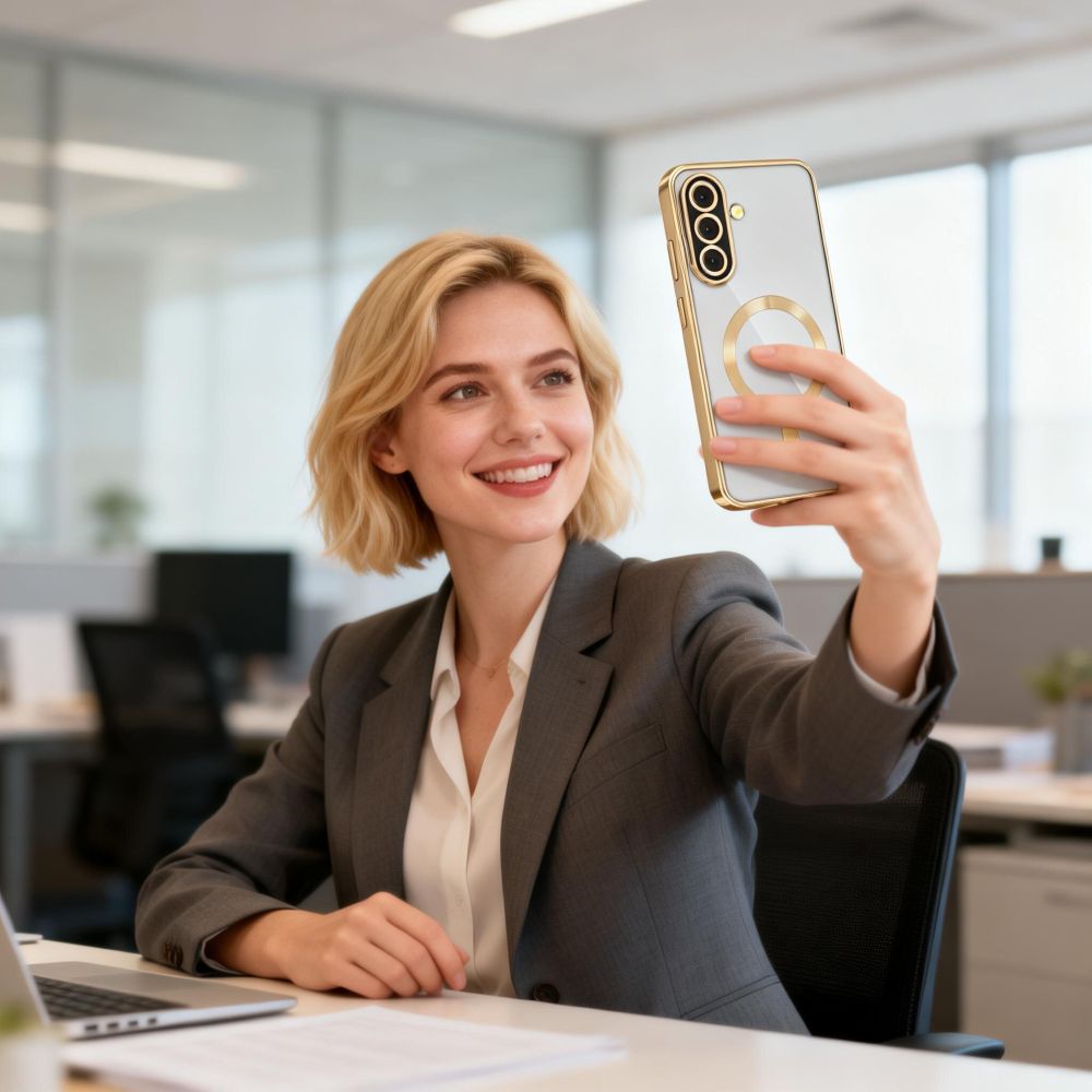 Aizsargvāciņš Samsung Galaxy A37 5G - Transparent – Tech-Protect MagFlex MagSafe, zelta — attēls 4