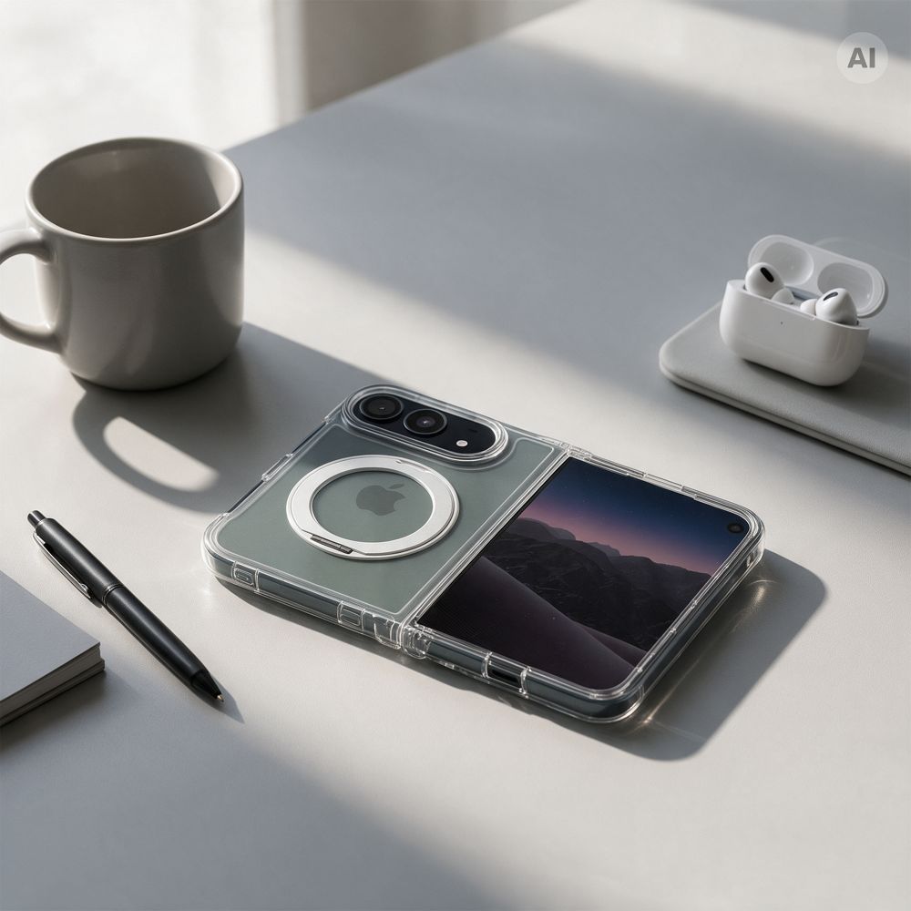 4sD-i Clear Case Circle stand aizsargvāciņš iPhone Duo, caurspīdīgs