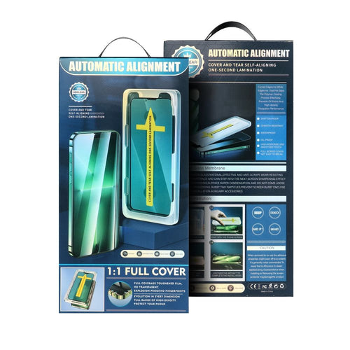 Aizsargstikls iPhone 14 Pro black – 5D Full Glue + applicator — attēls 2