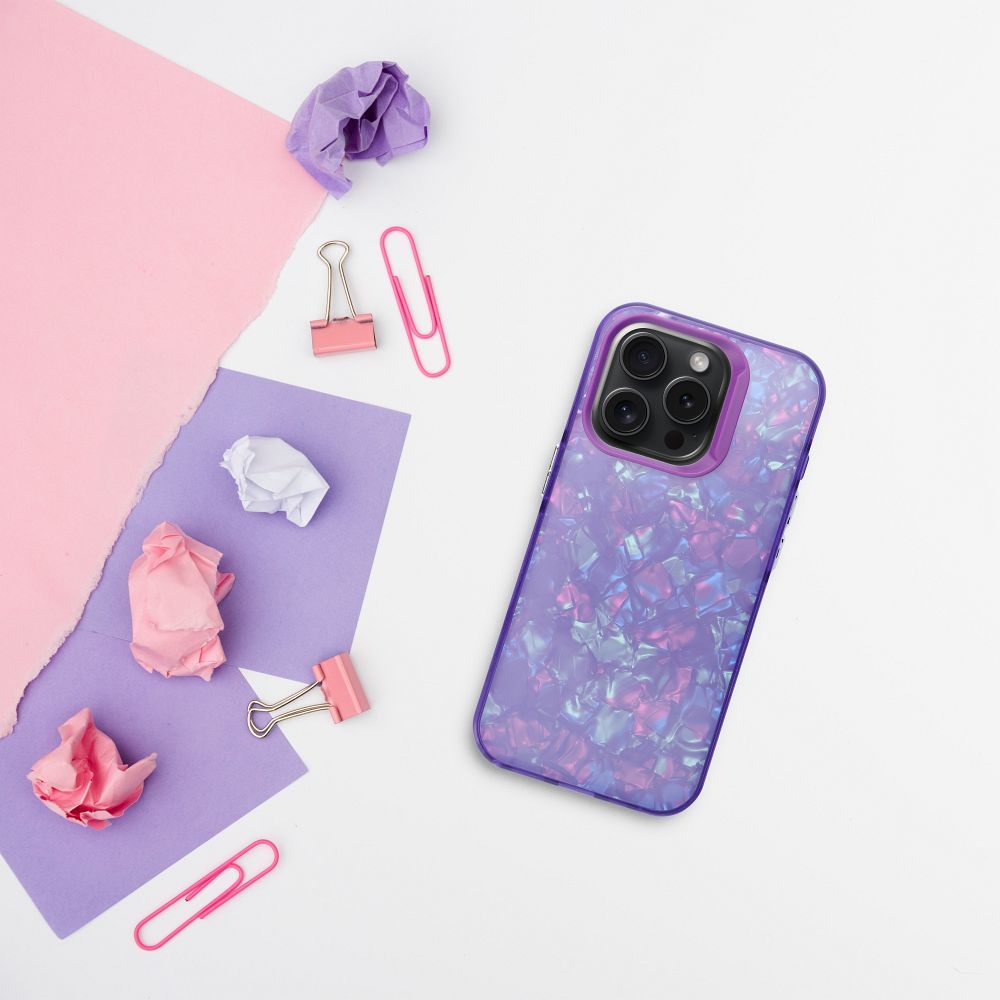 Aizsargvāciņš iPhone 16 PRO – TUTTI FRUTTI, violets — attēls 4