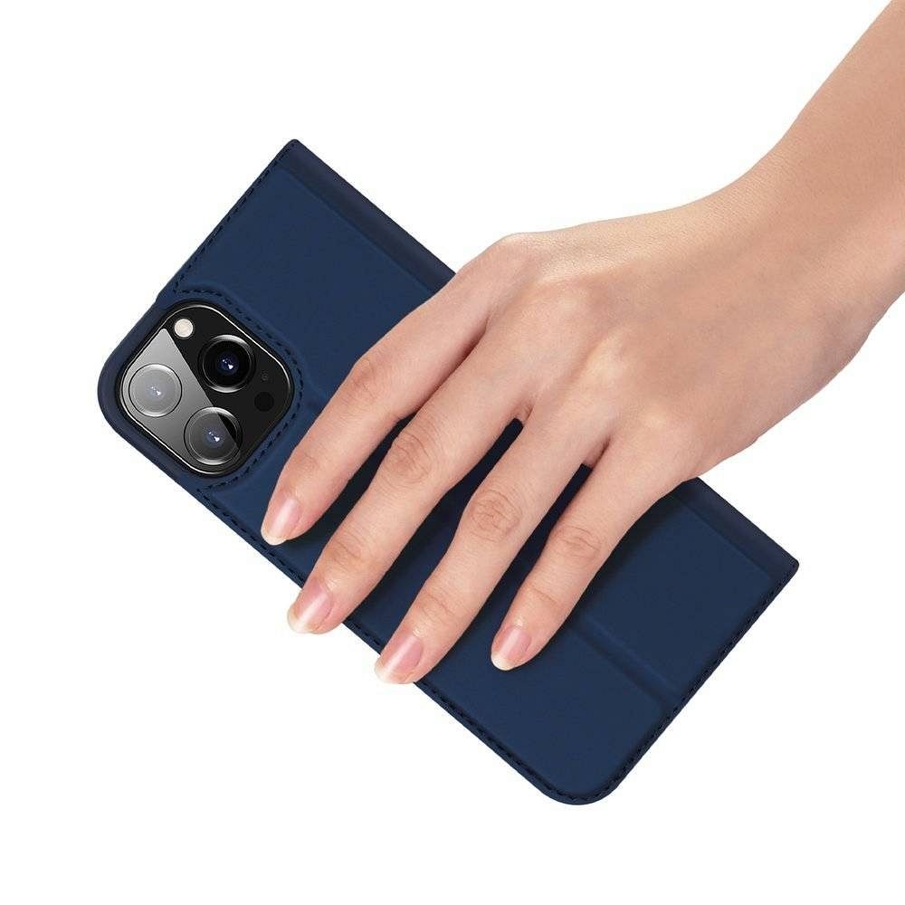 Aizsargvāciņš iPhone 13 Pro Max – DUX DUCIS wallet SKIN PRO, zils — attēls 4