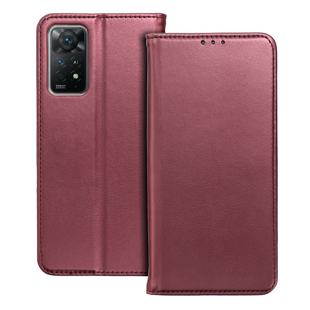 Aizsargvāciņš Xiaomi Redmi Note 13 Pro 4G – SMART MAGNETO, bordo — attēls 3