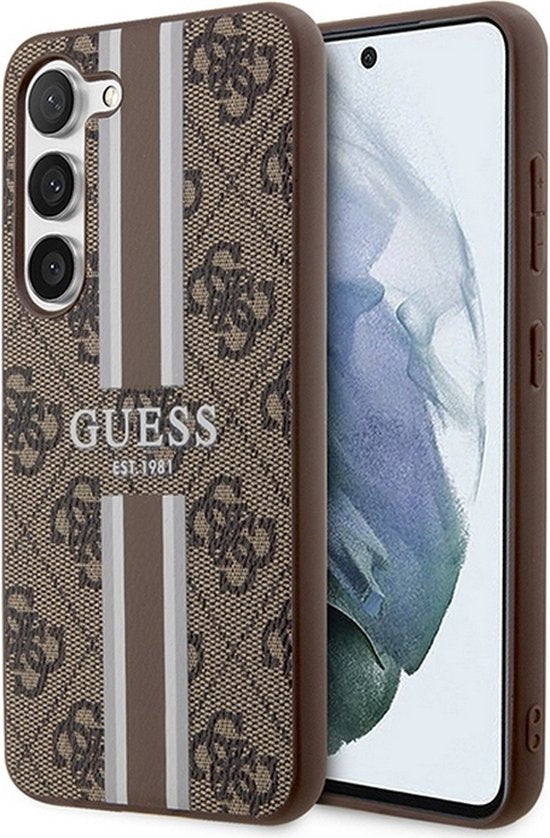 Guess 4G Printed Stripe vāciņš Samsung Galaxy S23 Plus, brūns — 1