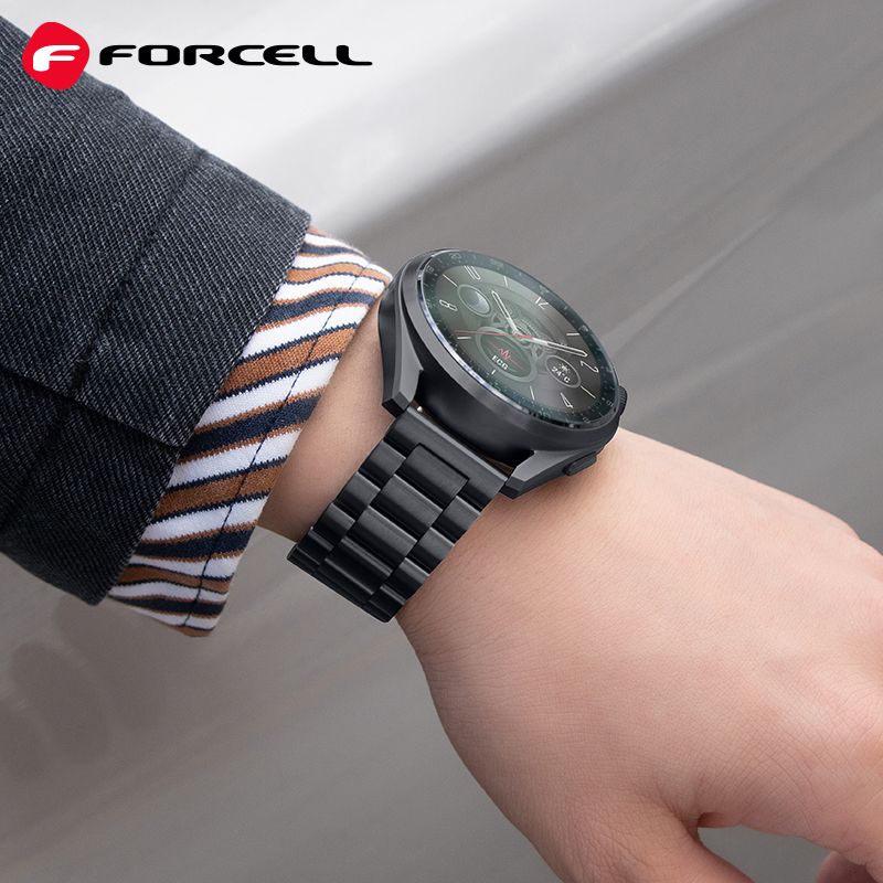 Forcell F-Design FS06 siksniņa Samsung Galaxy Watch 22 mm, melna