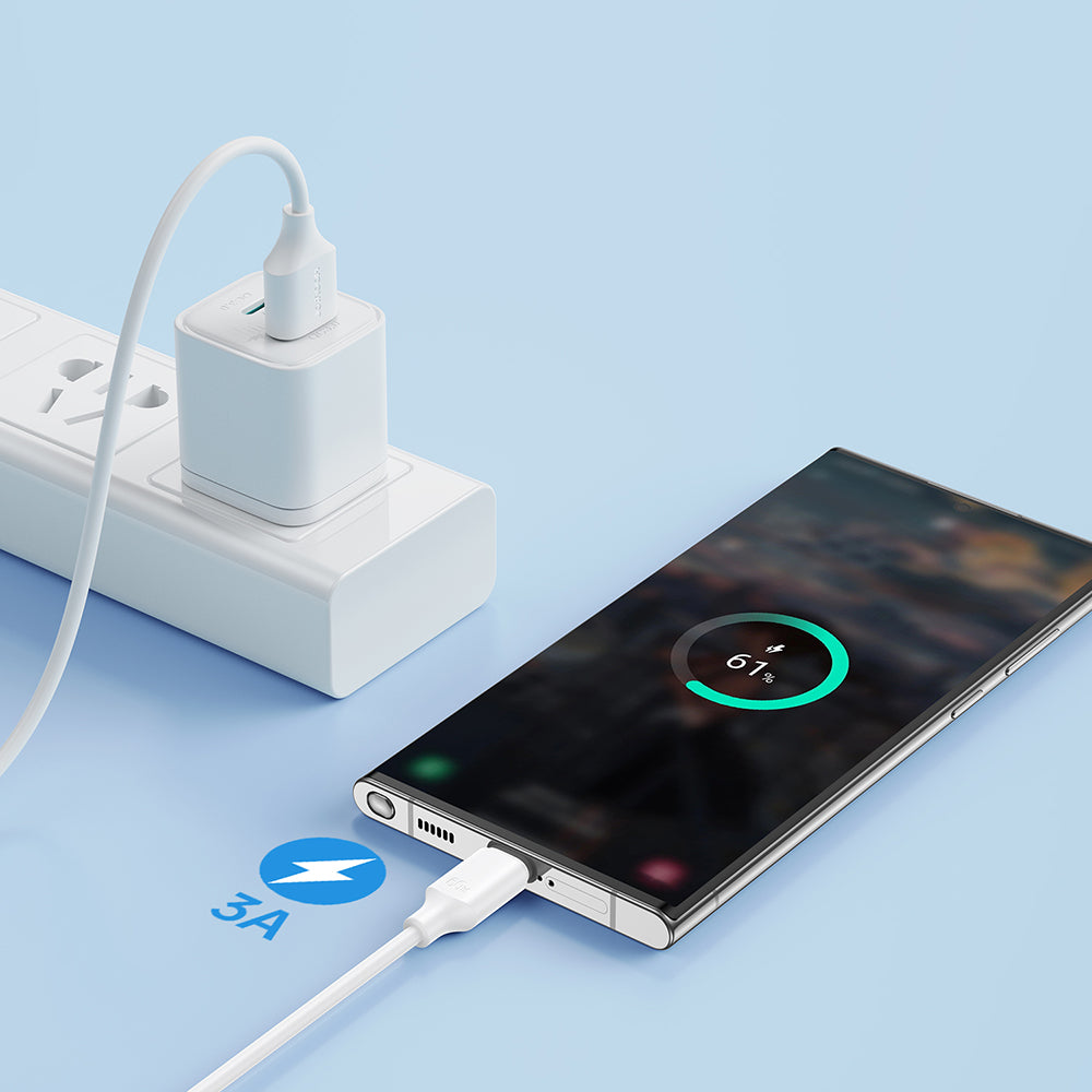 Joyroom Long-Lasting A9 USB-A–USB-C 3 A kabelis, 2 m, balts