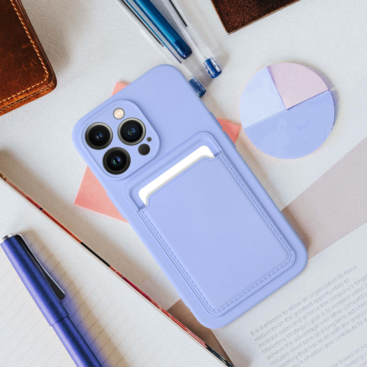 Aizsargvāciņš Xiaomi Redmi NOTE 12 5G – CARD, violets — attēls 4