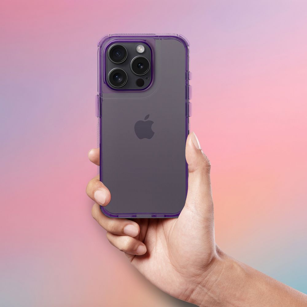 Aizsargvāciņš iPhone 16 Pro light – MATRIX CLEAR, violets — attēls 3