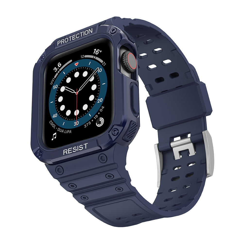 Aizsargvāciņš Apple Watch 42/44/45mm Armored Case Strap – Protect Strap Band, zils — attēls 2