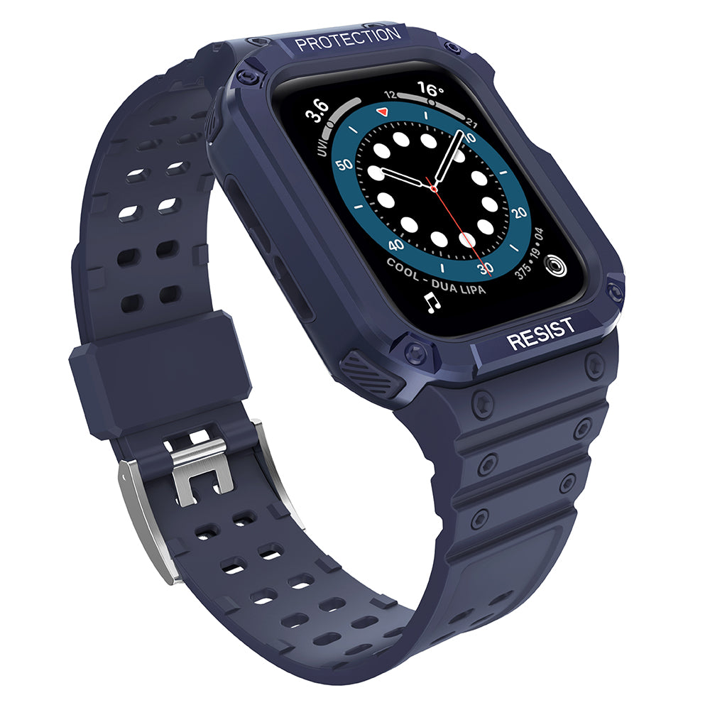 Aizsargvāciņš Apple Watch 42/44/45mm Armored Case Strap – Protect Strap Band, zils