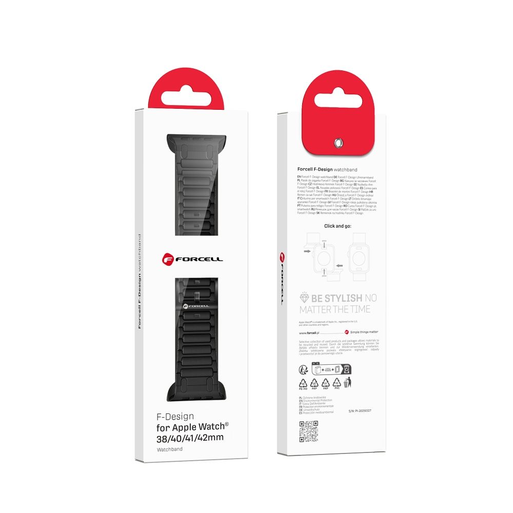 Forcell F-Design FA06 siksniņa Apple Watch 38 / 40 / 41 mm, melna