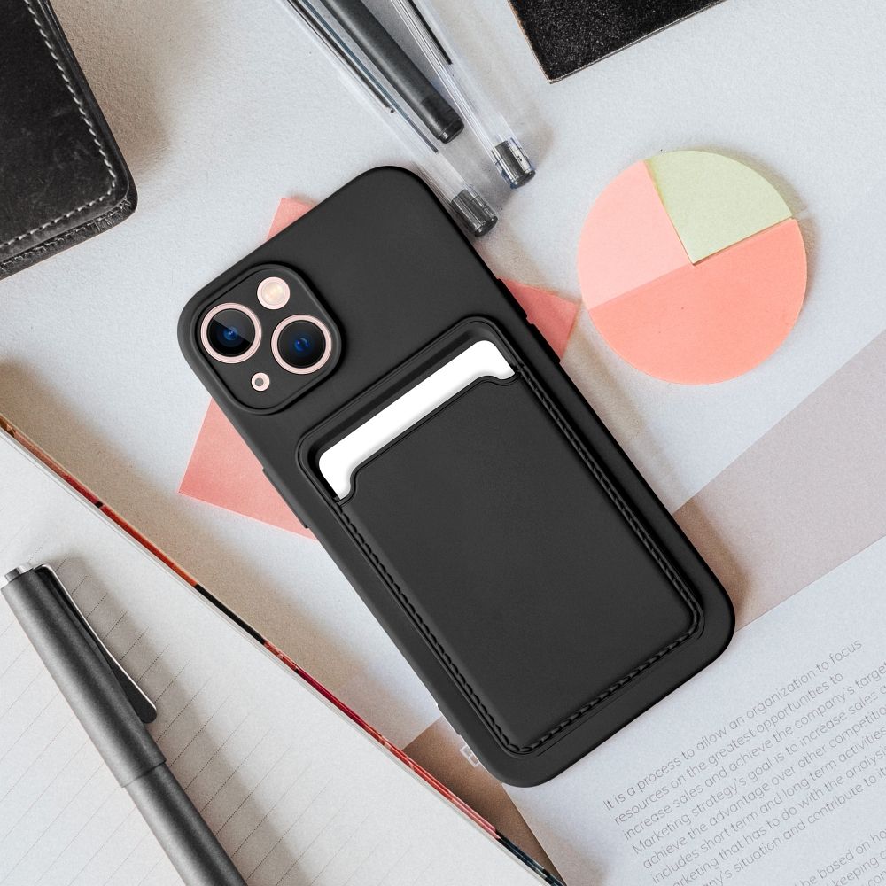 Aizsargvāciņš iPhone 16 Plus – CARD, melns — attēls 2