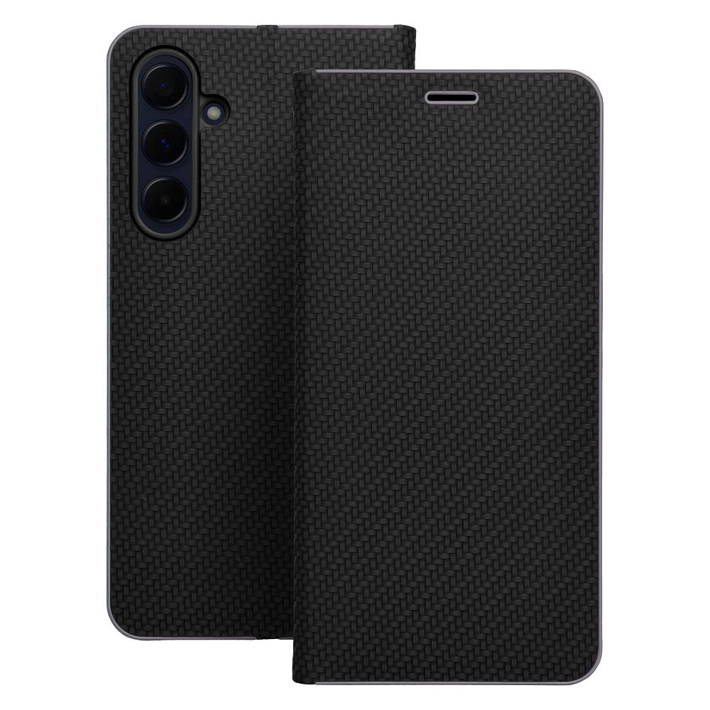 Aizsargvāciņš Samsung S10 Plus – LUNA Carbon, melns — attēls 3