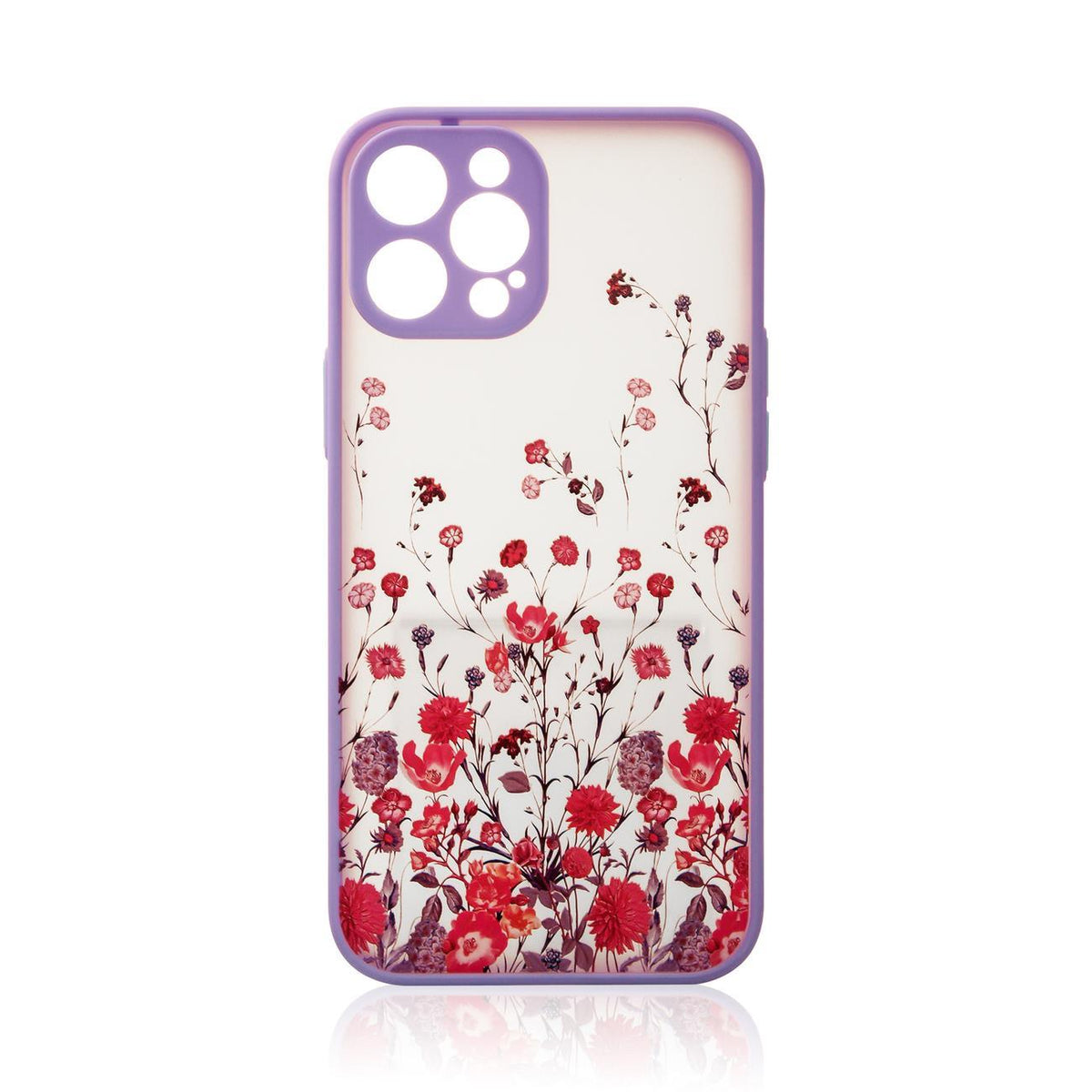Design Case aizsargvāciņš iPhone 12 Pro ar ziedu rakstu, violets