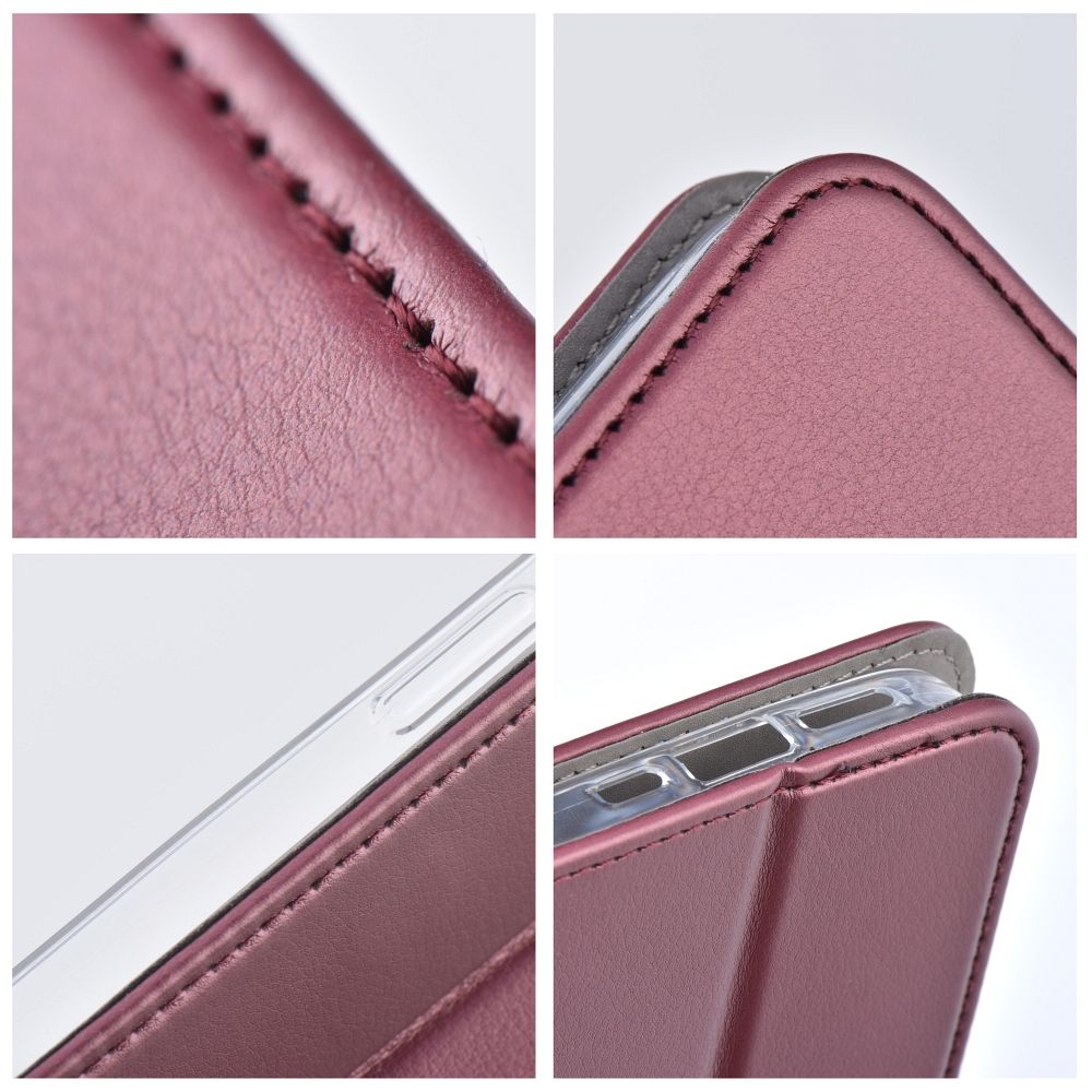 Aizsargvāciņš Xiaomi Redmi Note 13 4G – SMART MAGNETO, bordo — attēls 4