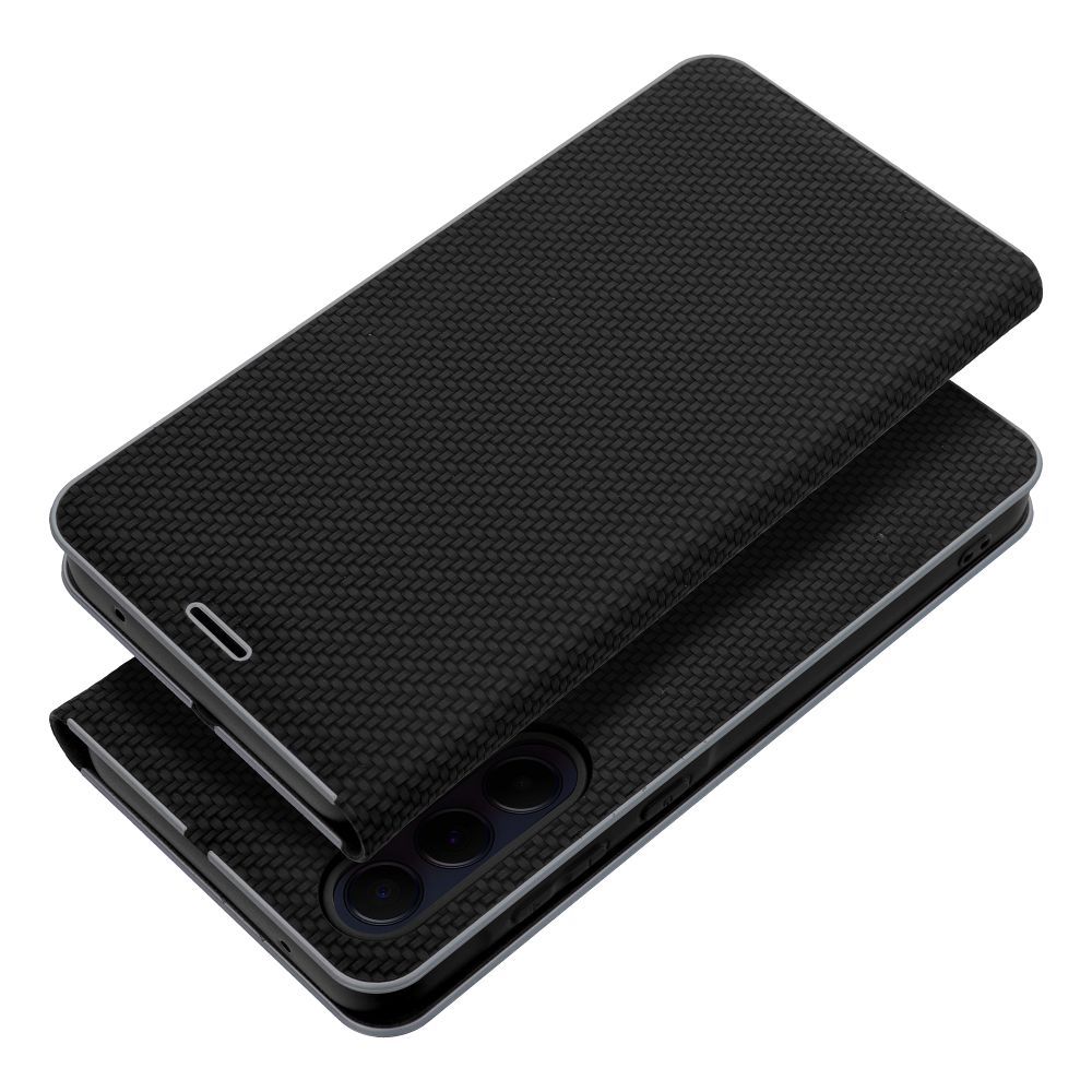 Aizsargvāciņš Samsung A71 – LUNA Carbon, melns
