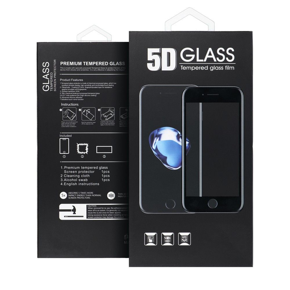 Aizsargstikls Huawei P20 Pro – 5D Full Glue, melns — attēls 2