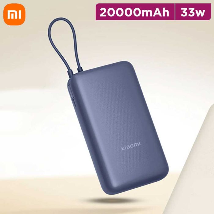 Xiaomi 33W Power Bank 20000 mAh ar integrētu USB-C kabeli, zils