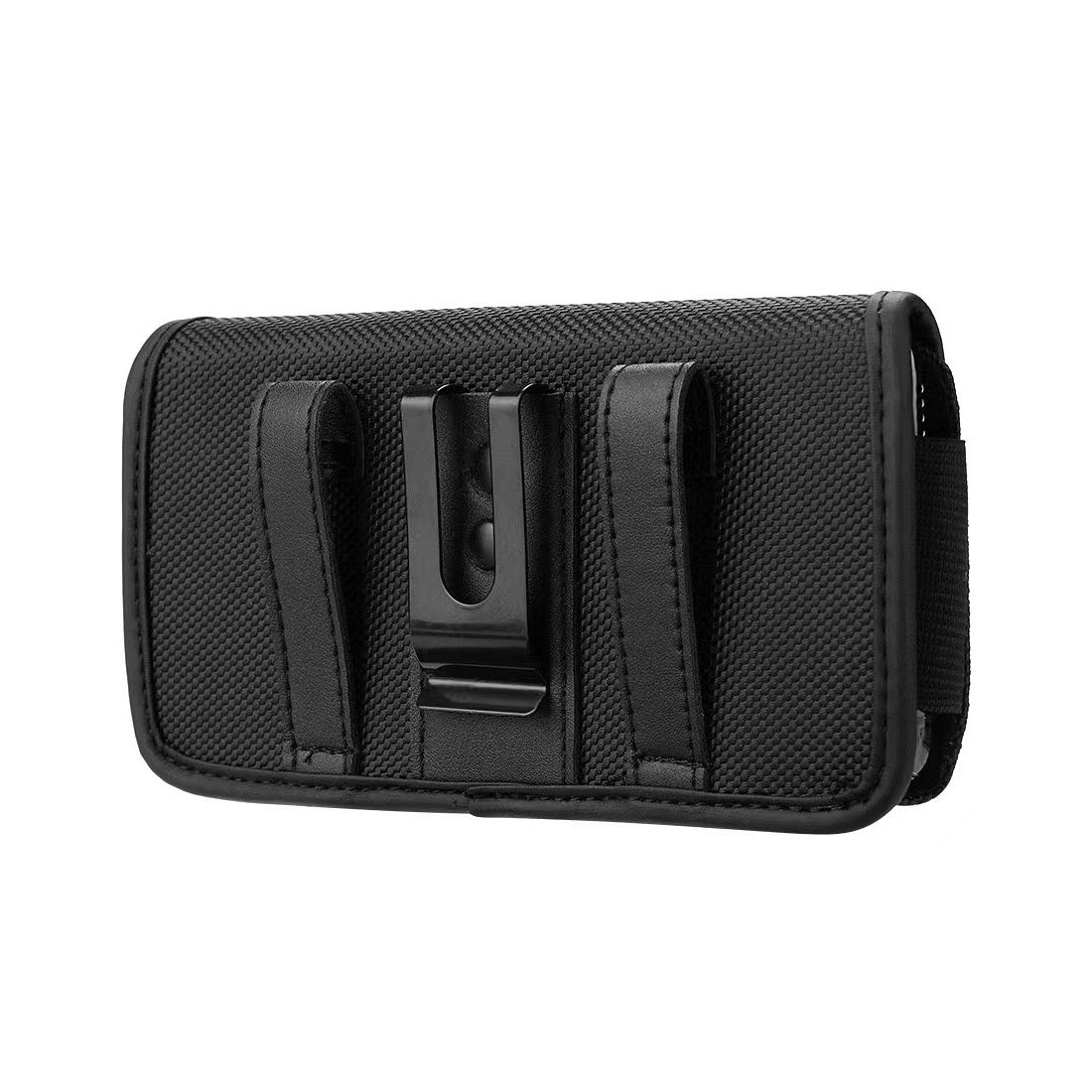 Aizsargvāciņš iPhone 11 / 11 PRO / 12 / 12 PRO / 13 / 13 PRO / Samsung A10 / A41 / A50 / A51 / HUAWEI P30 LITE / P40 / P8 / P9 LITE – Horizontal universal OXFORD model 3, melns — attēls 4