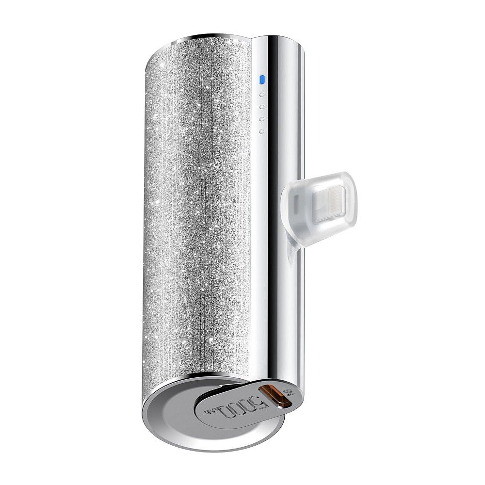 Ārējais akumulators VEGER powerbank 5 000 mAh with built-in connector Type C PD QC3.0 2,4A 12W PlugOn (W0573) silver