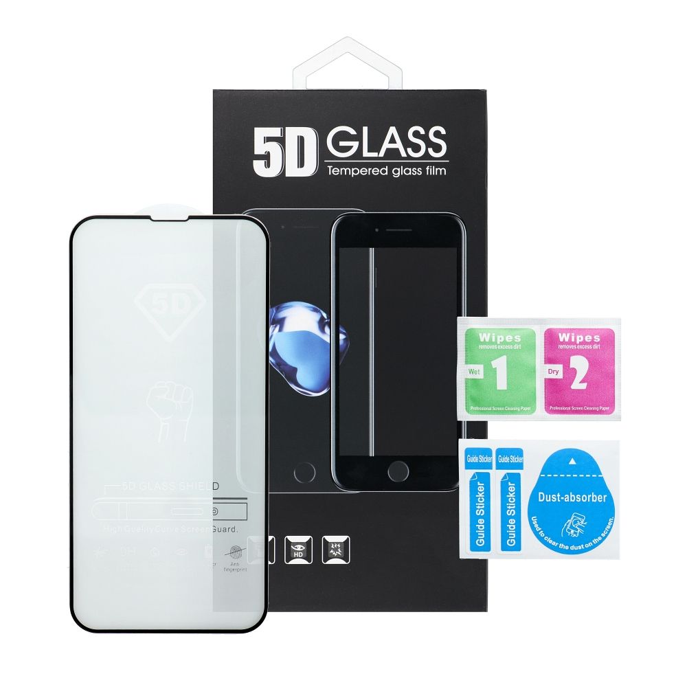 Aizsargstikls Xiaomi Redmi Note 12 4G / Redmi Note 12 5G – 5D Full Glue, melns — attēls 4