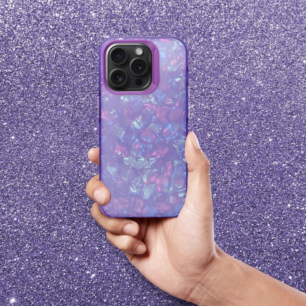 Aizsargvāciņš iPhone 16 PRO – TUTTI FRUTTI, violets — attēls 3
