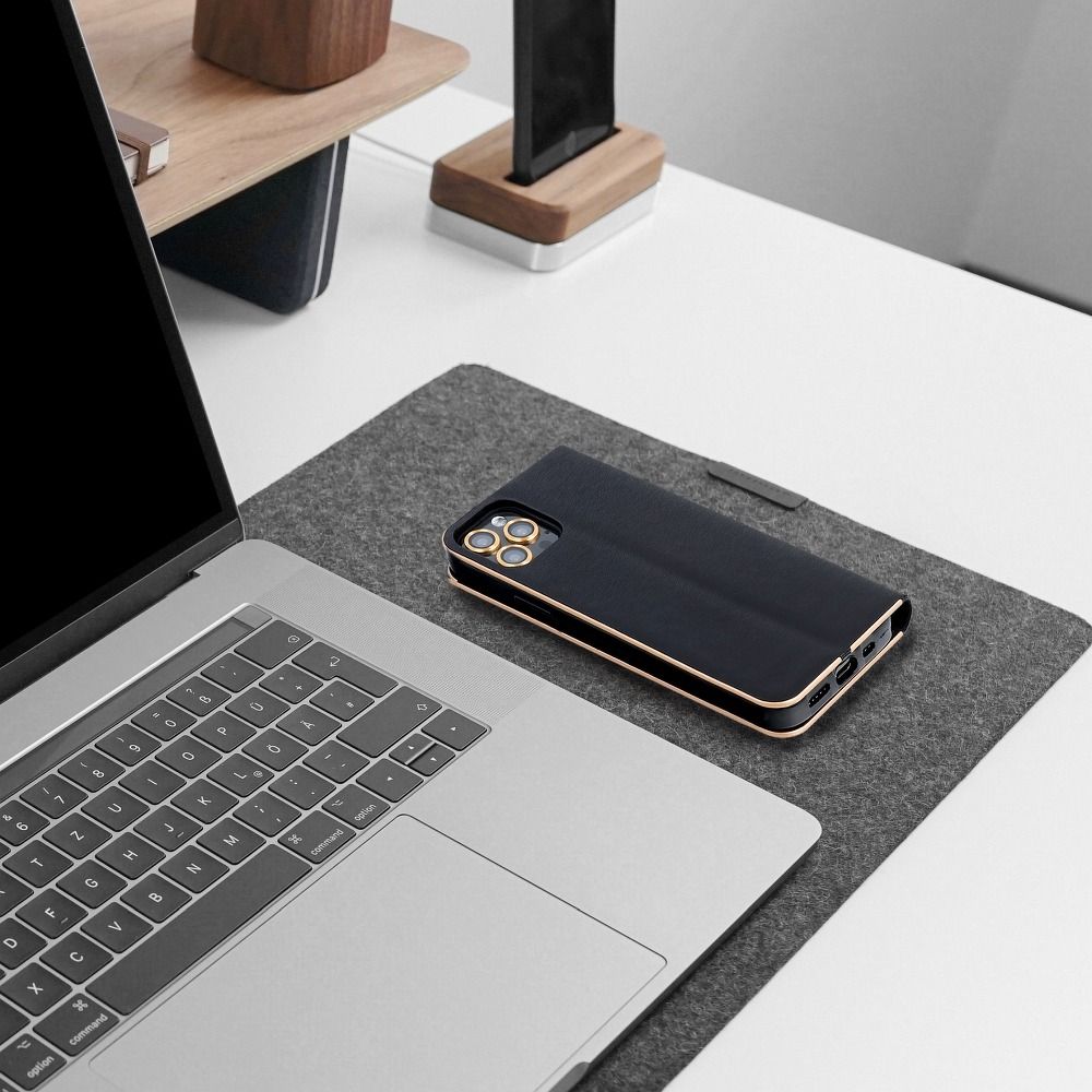 Aizsargvāciņš Samsung S21 FE – LUNA Gold, melns — attēls 4