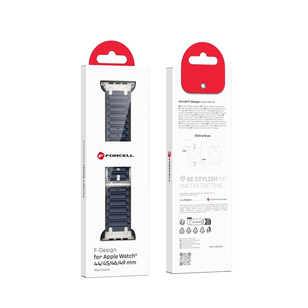Forcell F-Design FA06 siksniņa Apple Watch 42 / 44 / 45 / 49 mm, zila