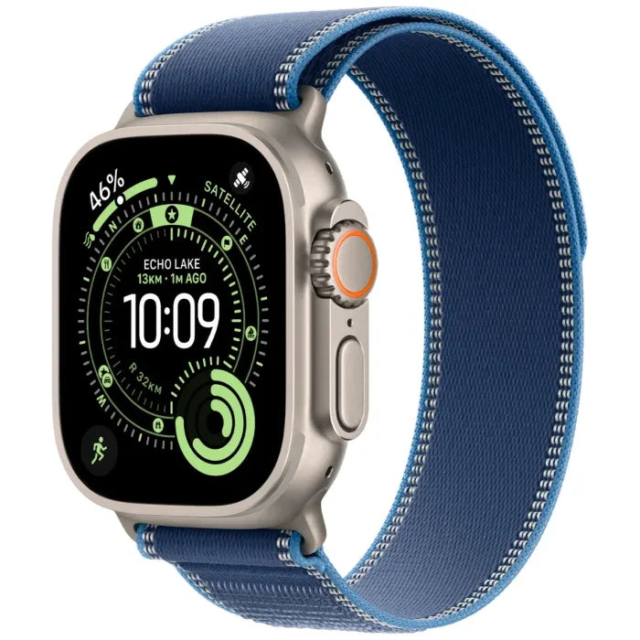 Apple Watch Ultra 3 GPS + Cellular 49 mm, dabisks titāns, zila / spilgti zila Trail Loop M/L — attēls 1