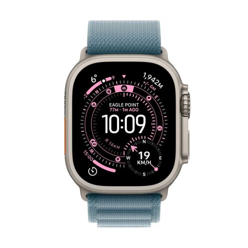 Apple Watch Ultra 3 GPS + Cellular 49 mm — Natural Titanium, Light Blue Alpine Loop M