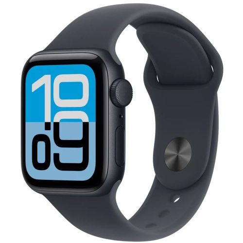 Apple Watch SE 3 GPS 40 mm, pusnakts melns, Sport Band S/M — attēls 1