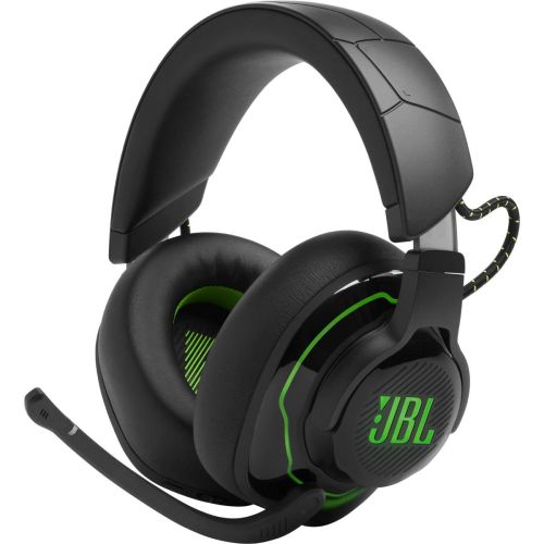 JBL Quantum 910X bezvadu spēļu austiņas ar mikrofonu, melnas/zaļas — attēls 1
