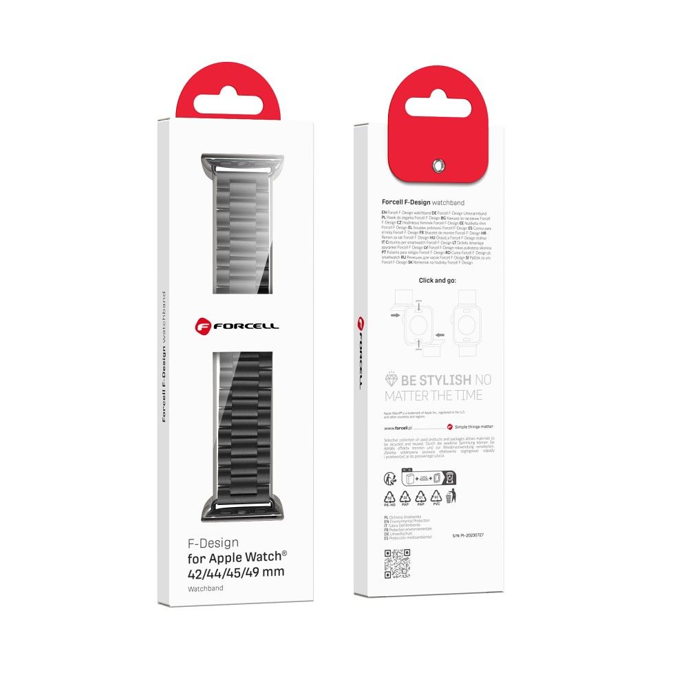Forcell F-Design FA10 siksniņa Apple Watch 38 / 40 / 41 mm, melna