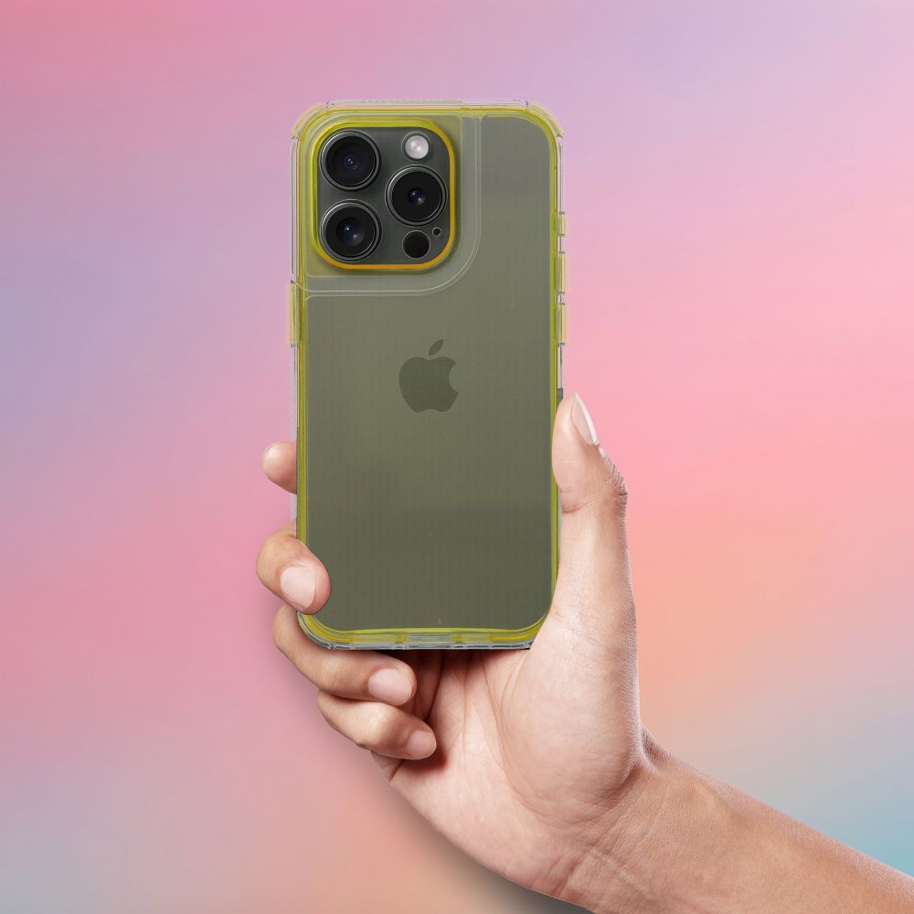 Aizsargvāciņš iPhone 16 – MATRIX CLEAR, dzeltens — attēls 4