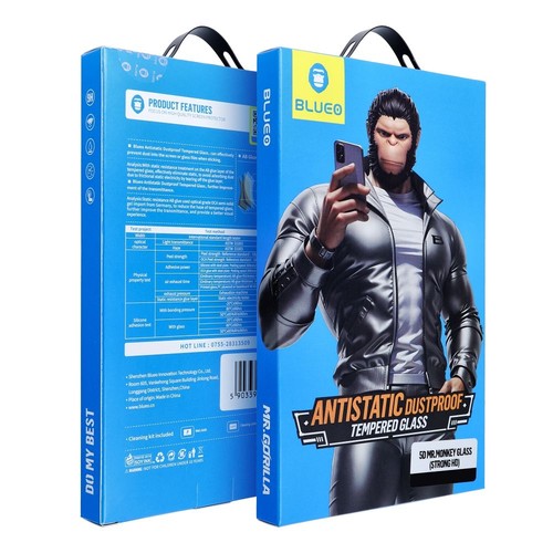 Aizsargstikls Samsung Galaxy S24 – 5D Mr. Monkey (Strong Lite), melns