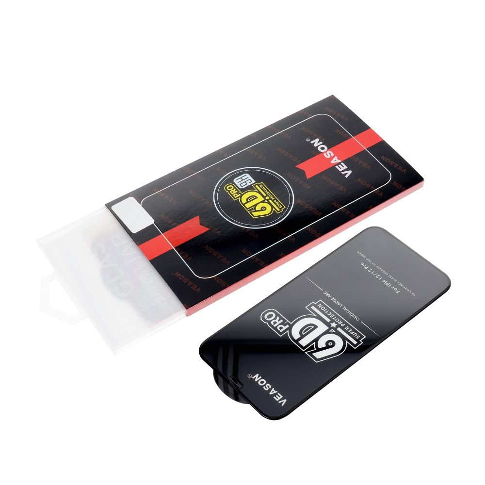 Aizsargstikls iPhone 16 – 6D Pro Veason, melns — attēls 3