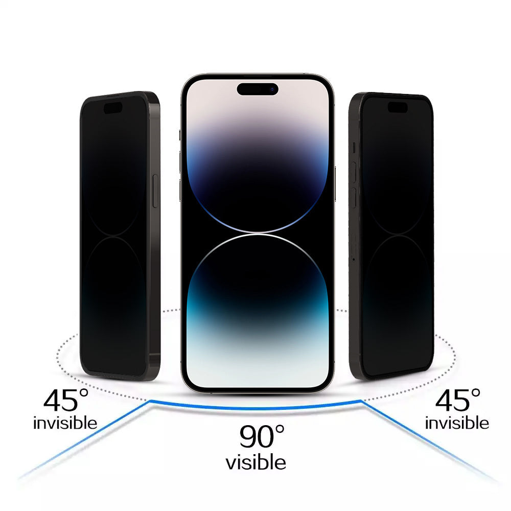 Aizsargstikls iPhone 14 PRO – Privacy, melns — attēls 3